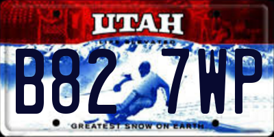 UT license plate B827WP