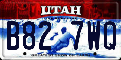 UT license plate B827WQ