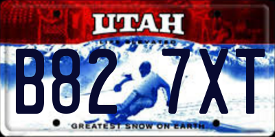 UT license plate B827XT