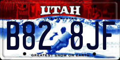 UT license plate B828JF