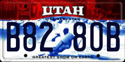 UT license plate B828OB