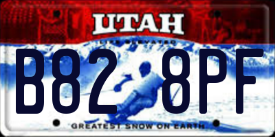 UT license plate B828PF