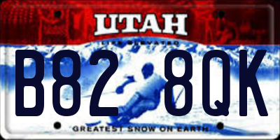 UT license plate B828QK