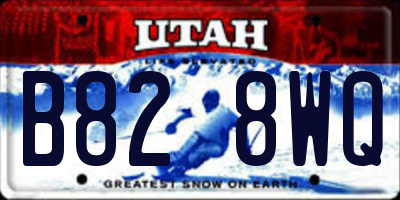UT license plate B828WQ