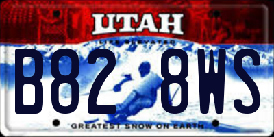 UT license plate B828WS
