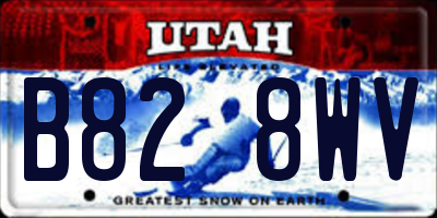 UT license plate B828WV