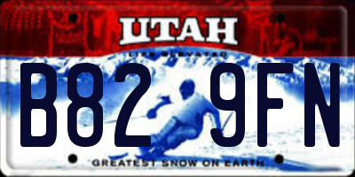 UT license plate B829FN