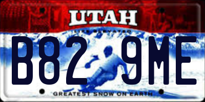 UT license plate B829ME