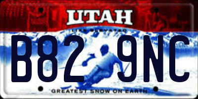 UT license plate B829NC