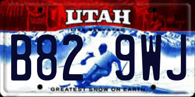 UT license plate B829WJ