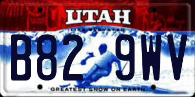 UT license plate B829WV