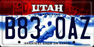 UT license plate B830AZ