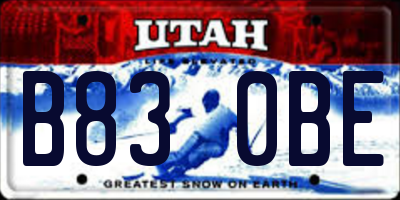 UT license plate B830BE