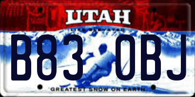 UT license plate B830BJ