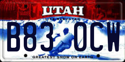 UT license plate B830CW