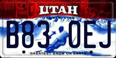 UT license plate B830EJ