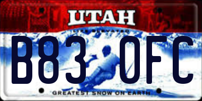 UT license plate B830FC