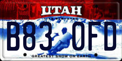 UT license plate B830FD