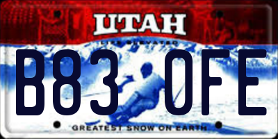 UT license plate B830FE