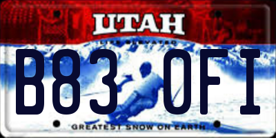 UT license plate B830FI