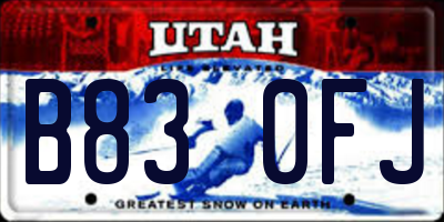 UT license plate B830FJ