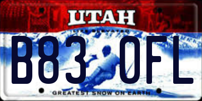 UT license plate B830FL