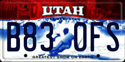 UT license plate B830FS