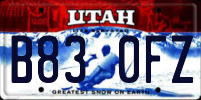 UT license plate B830FZ