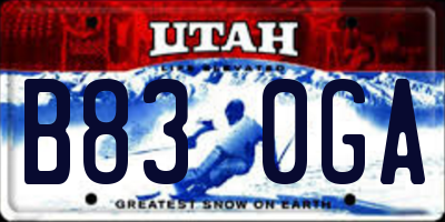 UT license plate B830GA