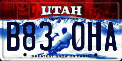 UT license plate B830HA