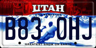 UT license plate B830HJ