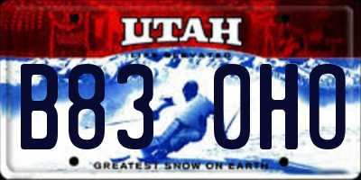 UT license plate B830HO