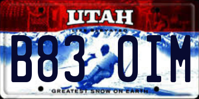UT license plate B830IM