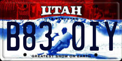 UT license plate B830IY