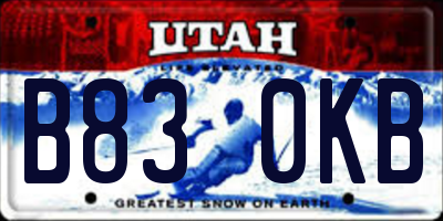 UT license plate B830KB