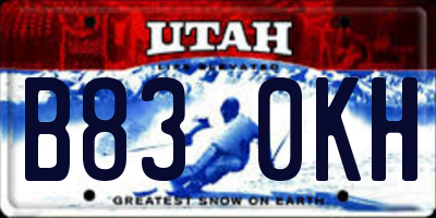UT license plate B830KH