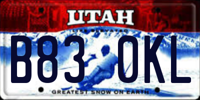 UT license plate B830KL