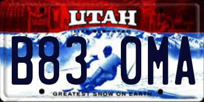 UT license plate B830MA