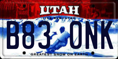 UT license plate B830NK