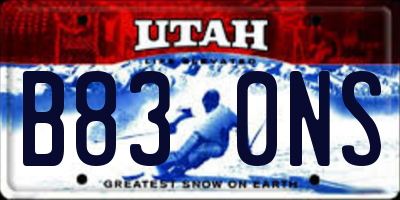 UT license plate B830NS