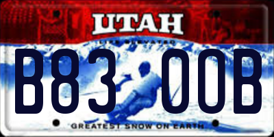 UT license plate B830OB