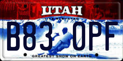 UT license plate B830PF