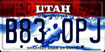 UT license plate B830PJ