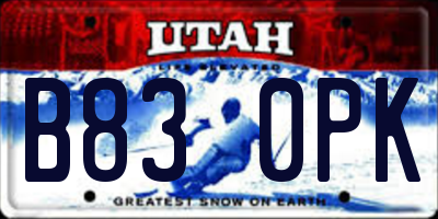 UT license plate B830PK