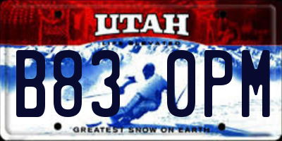 UT license plate B830PM