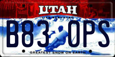 UT license plate B830PS