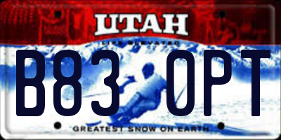UT license plate B830PT
