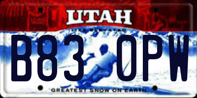 UT license plate B830PW
