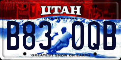 UT license plate B830QB