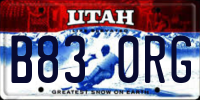 UT license plate B830RG